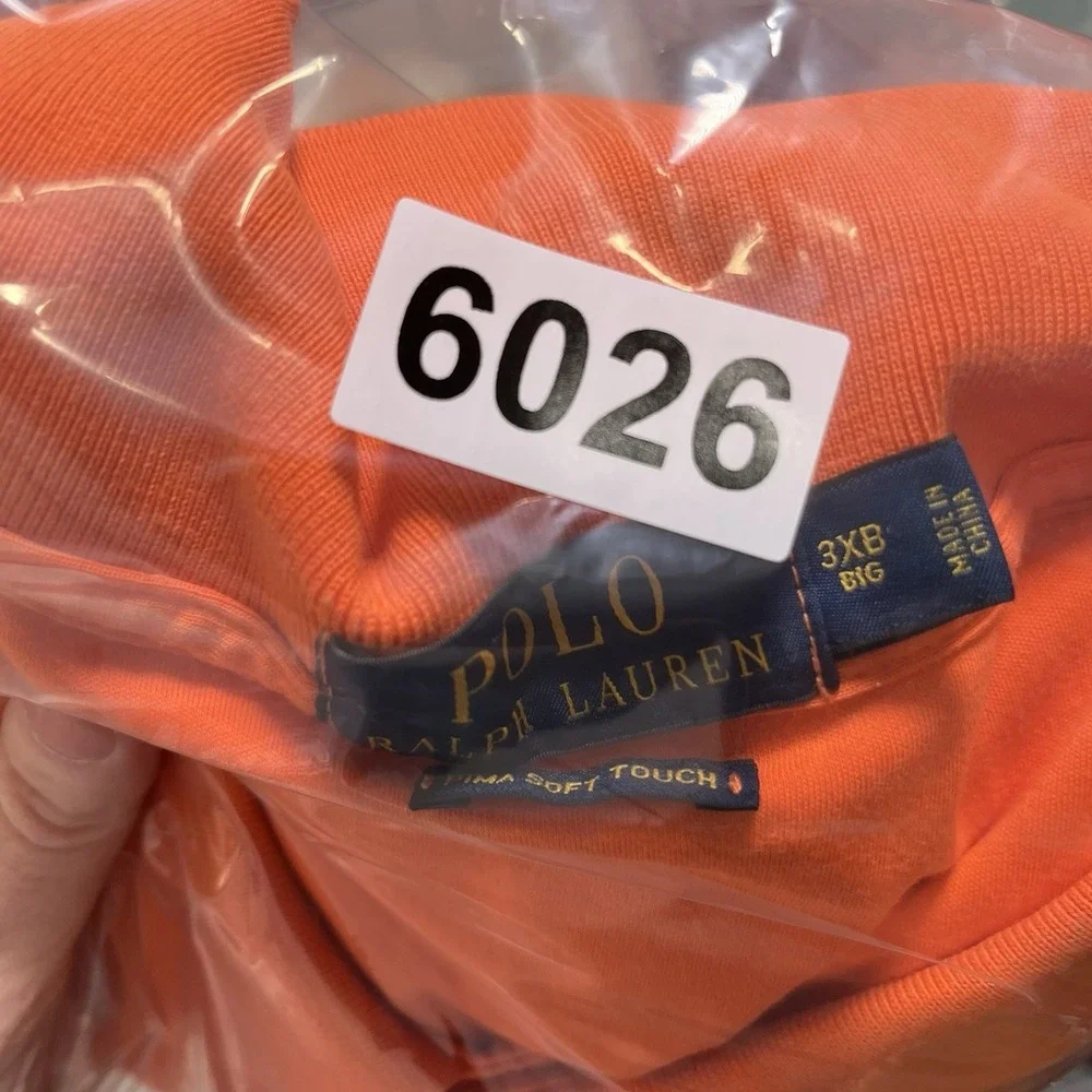Polo Ralph Lauren Polo Shirt Men 3XB Orange Pima Cotton Short Sleeve